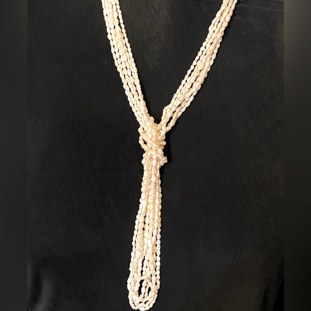Ivory White Rice Pearls! 6 Long Strands, Genuine 5 25”, 1 36” Perfect Condition! - Picture 4 of 11